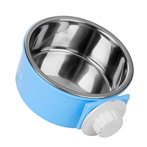Itoda 2 In 1 Hanging Pet Bowl Detachable Food Water Feed Dish Cup Stainless Steel Bolt Hanger Healthy Puppy Dog Feeder Bowl #TOP1