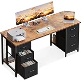Coleshome Scrivania con 6 Cassetti Scaffali Salvaspazio 160x52cm