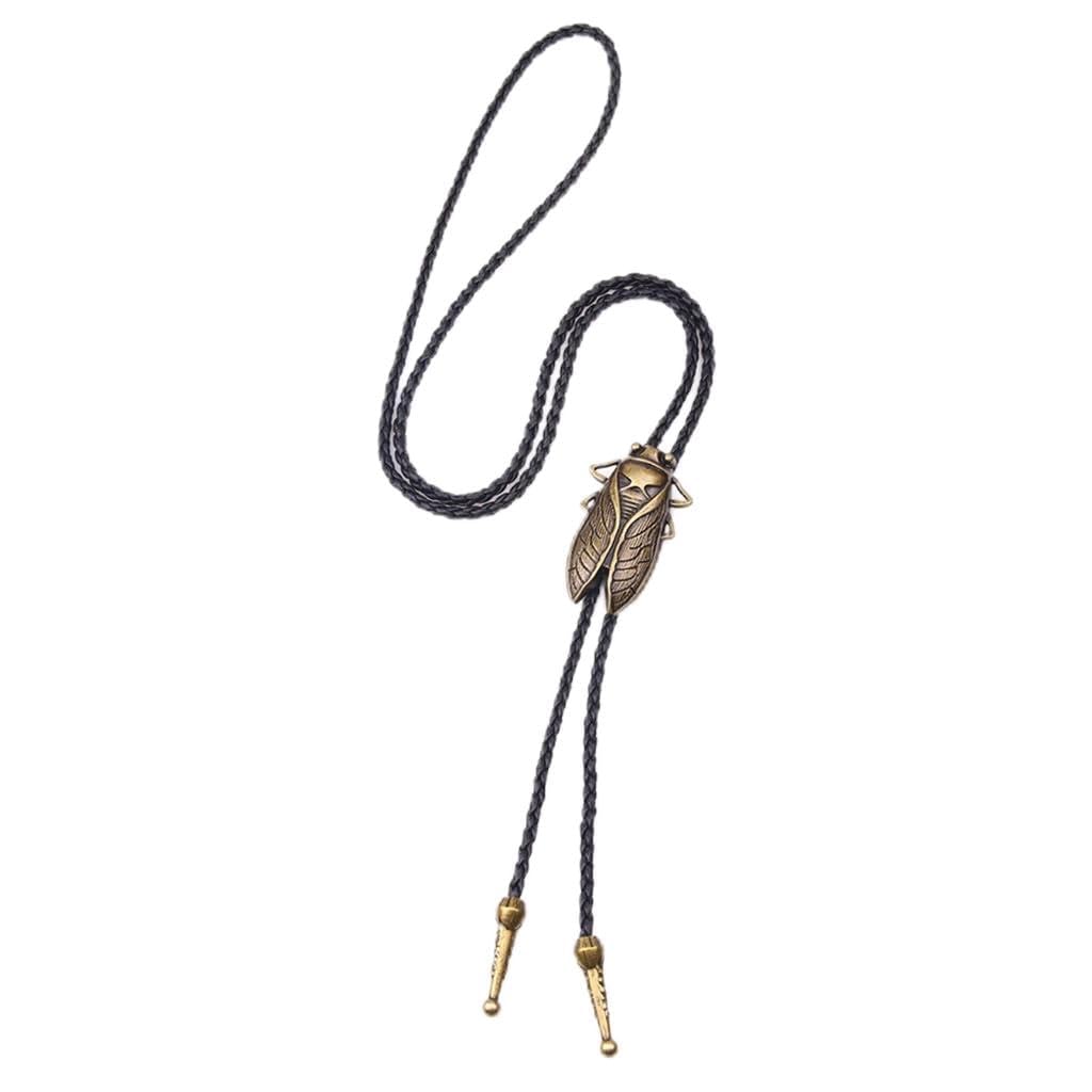 Cravate Bolo Homme avec Boucle Cigale Sculptée pour Carnaval et Fêtes