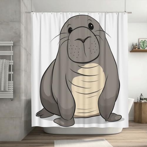 Rideau de douche morse en tissu imperméable pour baignoire 183x183 cm - 8
