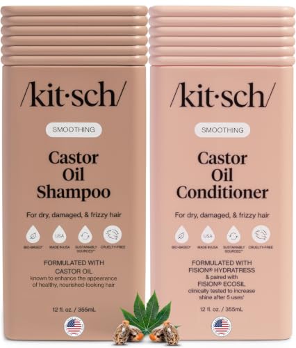 Kitsch Castor Oil Shampoo and Conditioner Set Nourishing Hair Care