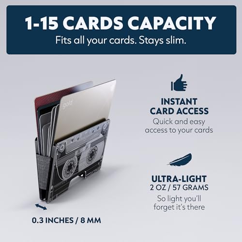 Image of Engraved Aluminum Wallet for Men - Slim Money Clip & Card Holder with Engraved Finish. Enhanced RFID Blocking, Compact, Unique & Minimalist Wallets