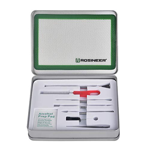 Rosineer Wax Collection, Carving, And Cleaning Tool Kit With Silicone Mat, Cleaning Prep Pads, And Metal Case #TOP2