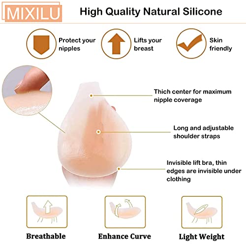 Invisilift Bra, Invisible Lift Up Bra, Adhesive Conceal Silicone Tape Bra, Push Up Bra With Strap (G) Nude #TOP1