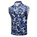 BYBNOLL Men's Denim Vest Sleeveless Casual Jean Vest Button Camouflage Print Jacket Outerwear Vest