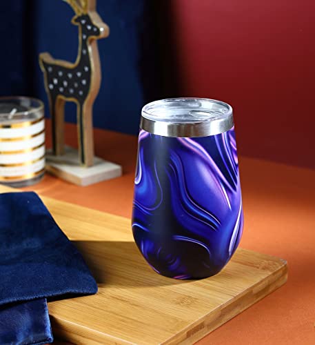 Jielinger Stainless Steel Tumbler With Lid And Gift Box - Wine Tumbler Double Wall Vacuum Insulated Travel Tumbler Cup For Coffee, Wine, Cocktails, Ice Cream (14 Oz, Flowing Lights) #TOP4