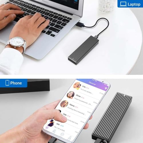 Caddy NVMe USB-C con SSD 120GB SIMPLETEK Carcasa Aluminio 10 Gbps 3