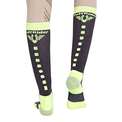 TuffRider Ventilated Neon Socks Neon Yellow Adult Size - Thumbnail 5