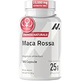 Maca Rossa Donna con Salvia, Fieno Greco e Damiana – Supporto Ormonale Femminile, Energia e Benessere – 25.000 mg Equivalenti di Maca Rossa in Polvere – 180 Capsule, 60 Dosi – Nyvos