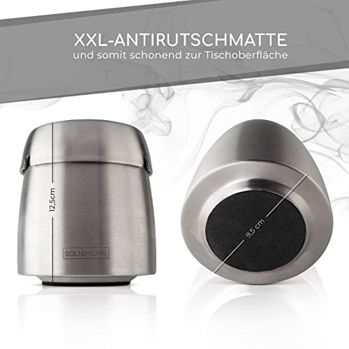 Solidhome XL asbak voor buiten. Asbak met deksel van roestvrij staal voor tuin en binnenshuis. - Image 6