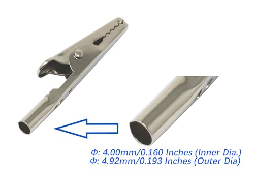 Image of iExcell 100 Pcs 2 inch /51mm Steel Alligator Clips Crocodile Clamps,Silver Tone Nickel Plated, Come in a Plastic Case