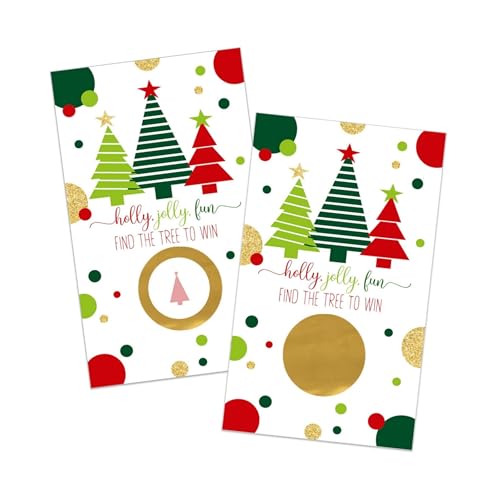Festive Tree Scratch-Off Cards Holiday Party Games, Christmas Events, Prize Drawings