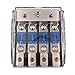 Mini Blade Fuse Holder 2/3/4 Way Car Audio Power Distribution Block with 60 Amp Fuses, 0 Gauge Input, 4/8 Gauge Outputs, Aluminum Alloy Construction(4 Way)