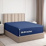 Extra Deep Pocket Fitted Sheet - Single Fitted Sheet Only - Extra Deep Pockets Queen Size Sheets - F