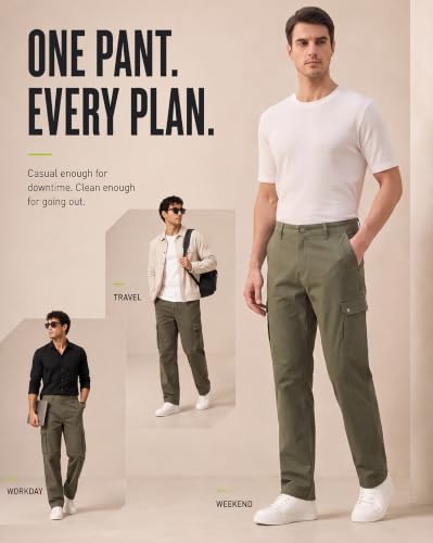 Image of NOBERO Men's Classic Cargo Pants | Cargo Pants for Men | Regular Fit | Multiple Pockets | Durable Woven Fabric | Casual & Utility Wear