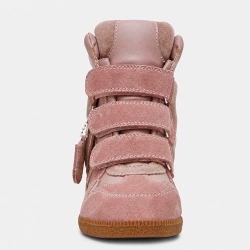 Image of Dsevht Hidden Wedge Sneakers for Women High Top Fashion Sneaker Suede High Heel Platform Tennis Triple Strappy Band Casual Vintage Dressy Comfy Campus Trendy Retro Sneaker