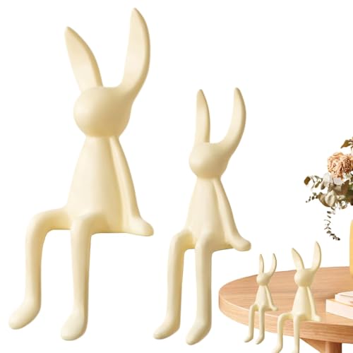 Adorable décoration de Pâques figurine lapin assis ornement maison