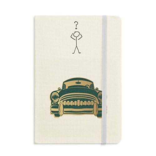 Carnet de questions vintage A5 vert motif voiture ancienne