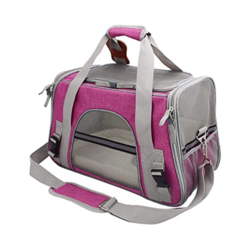 Bolsa De Transporte Pet Avião Para Cães E Gatos Luxo Bem Ventilada Segura Confortável (AZUL) (ROSA)