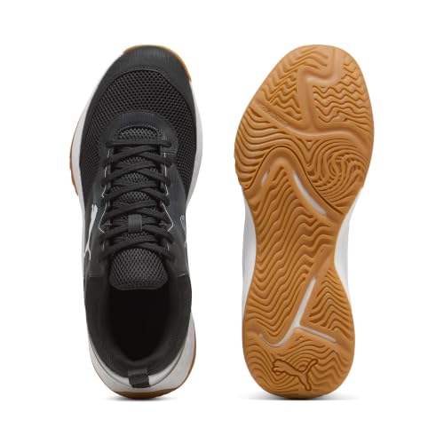 Puma VARION 3 Indoor Unisex Hallenschuhe Sneaker Schnürschuh 109096 01 Black- White – Ansicht 4
