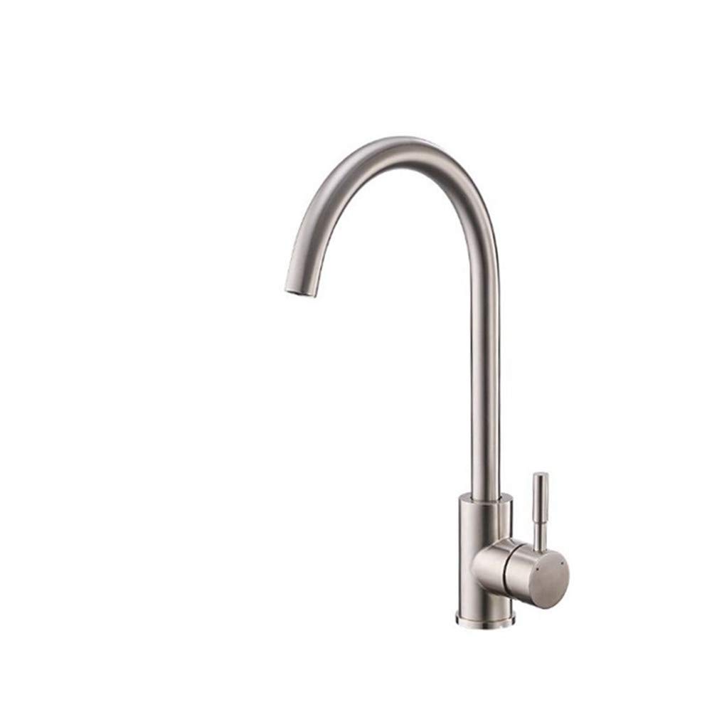 Robinets cuisine rotation 360 en inox brossé et levier unique