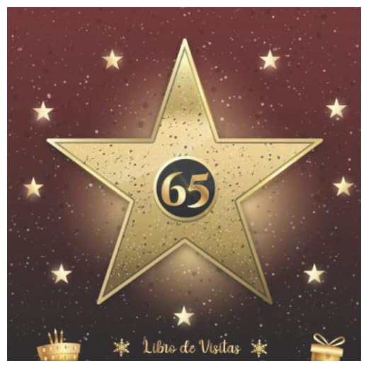 Libro de Visitas 65 Cumpleaños: Hollywod el paseo de la fama | fiesta cumpleaños 65 años | Felicitaciones y fotos de los invitados | para hombres y mujeres