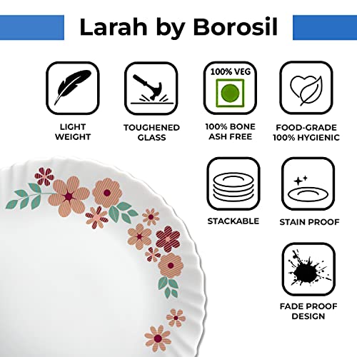 Borosil Gourmet Dinnerware Set For 8, 47 Pieces, White Dinner Plates And Bowls Sets, Chip Resistant Tempered Opal Glass, Stain Resistant, Dishwasher & Microwave Safe Dinner Set For Gifting, Serves 8 #TOP5