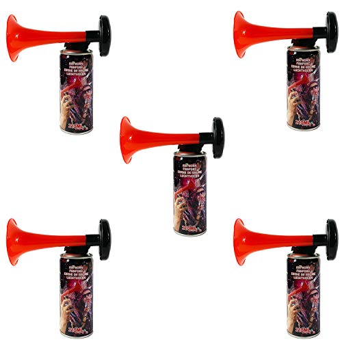 5 Stück 210ml Fanfare Druckluftfanfare Air Horn Stadion Gasdruckfanfare Drucklufthupe Gashupe Fantrötefür Sport Veranstaltungen Warnsingnal