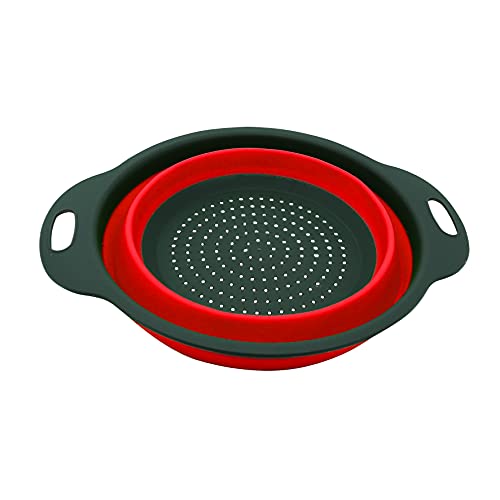 Escorredor Multiuso Dobrável de Silicone Vermelho e Preto 25cm - YPN08- Yangzi