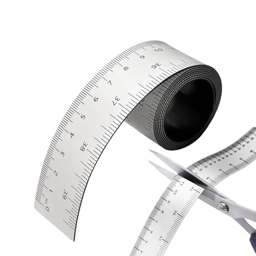 磁気フレキシブル巻尺 | 100センチメートル測定工具 インチとセンチメートル目盛付き,磁気巻尺,ホワイトボード、旋盤、フライス盤、テーブルソー、クラフトテーブル、作業台、教室用
