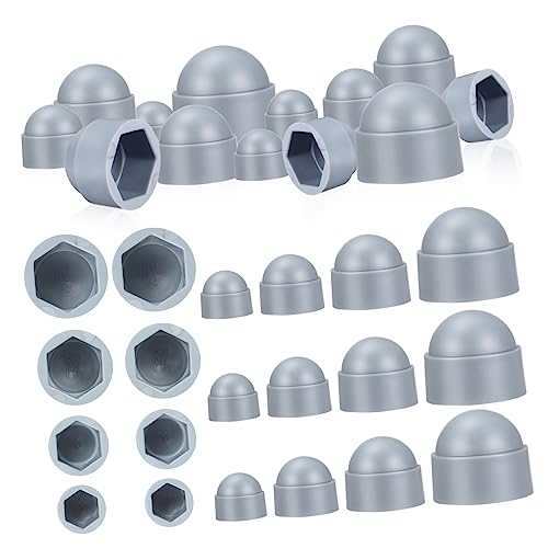 OSOLADY 40Pcs Plastic Hexagon Nut Covers Reusable Nut Caps for Automotive Construction and Mechanical Applications Included