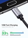 UGREEN USB to Micro 2.0 Cable Nylon Braided Fast Quick Charger Android Charging Cord for Galaxy S7 S6 S5 Edge A10, J3 Prime, Redmi Note 5 Pro, PS4, Xbox One Controller, Black, 1.5ft