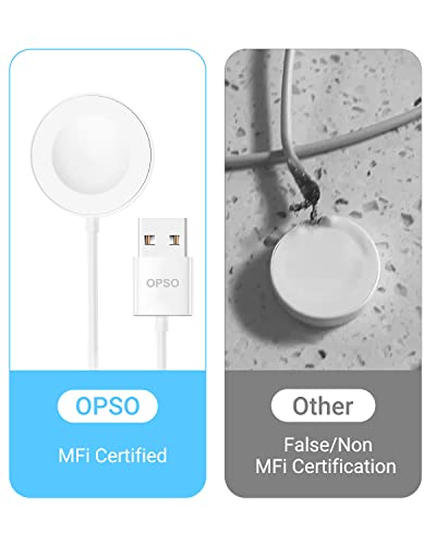 Opso Watch Charger, Wireless Iwatch Charger Cable Mfi Certified Charger Cord Pad Compatible With Iwatch Series Se/7/6/5/4/3/2/1 38Mm/40Mm/42Mm/44Mm-3.3 Feet #TOP3