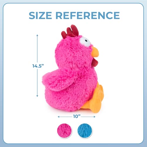 Image of Best Pet Supplies Interactive Squeaky Dog Chew Toy, Ideal Dog Toys for Chewers, Small, Medium & Large Dogs, and Fetch Lovers - Mrs. Cluck (Fuchsia), Large