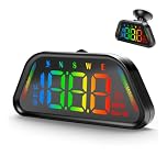 Linkstyle Digital Speedometer Car MPH, GPS Speedometer with Over-Speed Alarm & Customisable LED Ambient Light, Heads Up Display Car for Most Vehicles