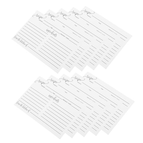 SEWACC 50pcs Cards Double-sided Blank Cooking Cards for Bridal Showers Kitchen Decor and Gifting Elegant Design for Easy Writing and Carrying