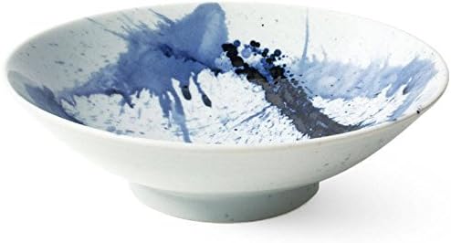 MIYA Blue Splash Sushi Plates for 2 - Modern Ceramic Glazed Rectangular Sushi Plates