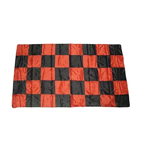 R&F srls Bandiera Scacchi ROSSONERI Rosso Neri Tessuto Misura Standard 90 X 150 cm
