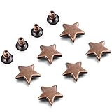 100 Sets 12MM Antique Copper Star Rivets for Leather Star Rivet Studs Garment Rivets Leather Rivets Studs and Spikes for Leather Craft Clothing Bags Belts Dog Collar Shoes DIY Rivets 15/32 Inch
