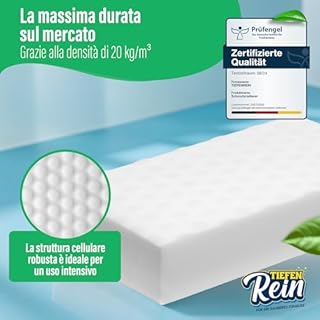 Spugna Magica PRO 4 pezzi - Novità: spugna magica per muro con una durata 2,5 volte superiore | Gomma Magica extra resistente | Magic Eraser rimuove lo sporco da pareti, scarpe, cucine e bagni