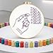 Crafmanoe Easy Hand Embroidery Kits for Beginners Adults, Focus Embroidery Starter Kits, Counted Cross Stitch Kits for Beginners Craft Kits for Adults Women, Embroidery Hoops, Thread & Video Tutorial