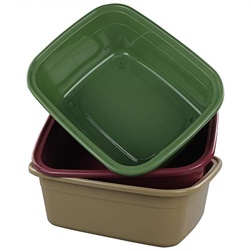 Tstorage 13 L Colorida Cocina Baño Bandeja Casa Barreños Barreño de Plastico Grandes, Juego de 3 Cover