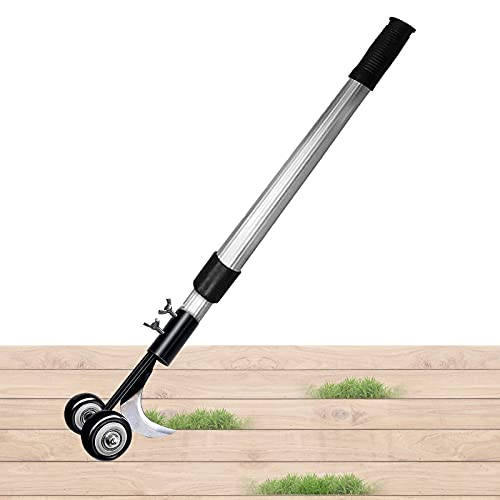 Arracheur Mauvaise Herbe, Tire Racine Désherbeur avec Roues, Désherbeurs Manuels Le Jardin, pour Le Nettoyage Entre Les Dalles, Les Blocs, Les Patios et Les Pelouses Cover