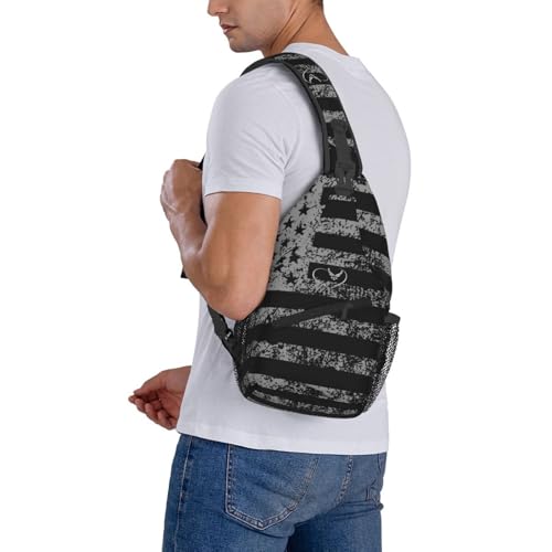 Bolso Sling Air Force Mom para Hombre Negro Pequeño miniatura 7