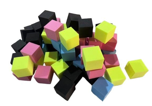 URBAN-X® Soft Foam Cubes, Colorful Flame Retardant Pit Blocks Foam Pit Cubes for Trampoline Arenas, Gymnastics, Playground, 6"x6"x6" (Black, Blue, Pink, Yellow) (Set of 40)