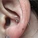 NewkeepsR Steel 5 Pairs-16G Tongue Cheek Dimple Nipple Piercing Straight Barbell Short Industrial Bars Jewelry, Length 8mm/10mm/12mm/14mm/16mm