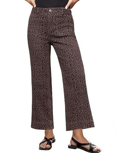luvamia Wide Leg Stretch Jeans for Women High Waisted Cheetah
