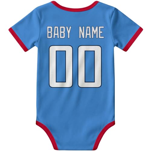 Image of KREDE Baby Clothes Custom Name Bodysuit for Baby Boy Gifts | Short Sleeves Bodysuit with Custom Number Name