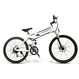 Coolautoparts Bicicleta Eléctrica PLEGABLE 350W/500W 26 Pulgadas 32km/h para Hombres Mujeres de Aluminio Bicicleta de Montaña/Carretera con 48V 10AH Batería Removible Shimano 21 Velocidades [EU Stock]