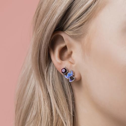 Disney Lilo & Stitch Set of 3 Studs Earring Gift Set for GirlsSH00630RL.PH, One Size, IMITATION RHODIUM PLT, No Gemstone3